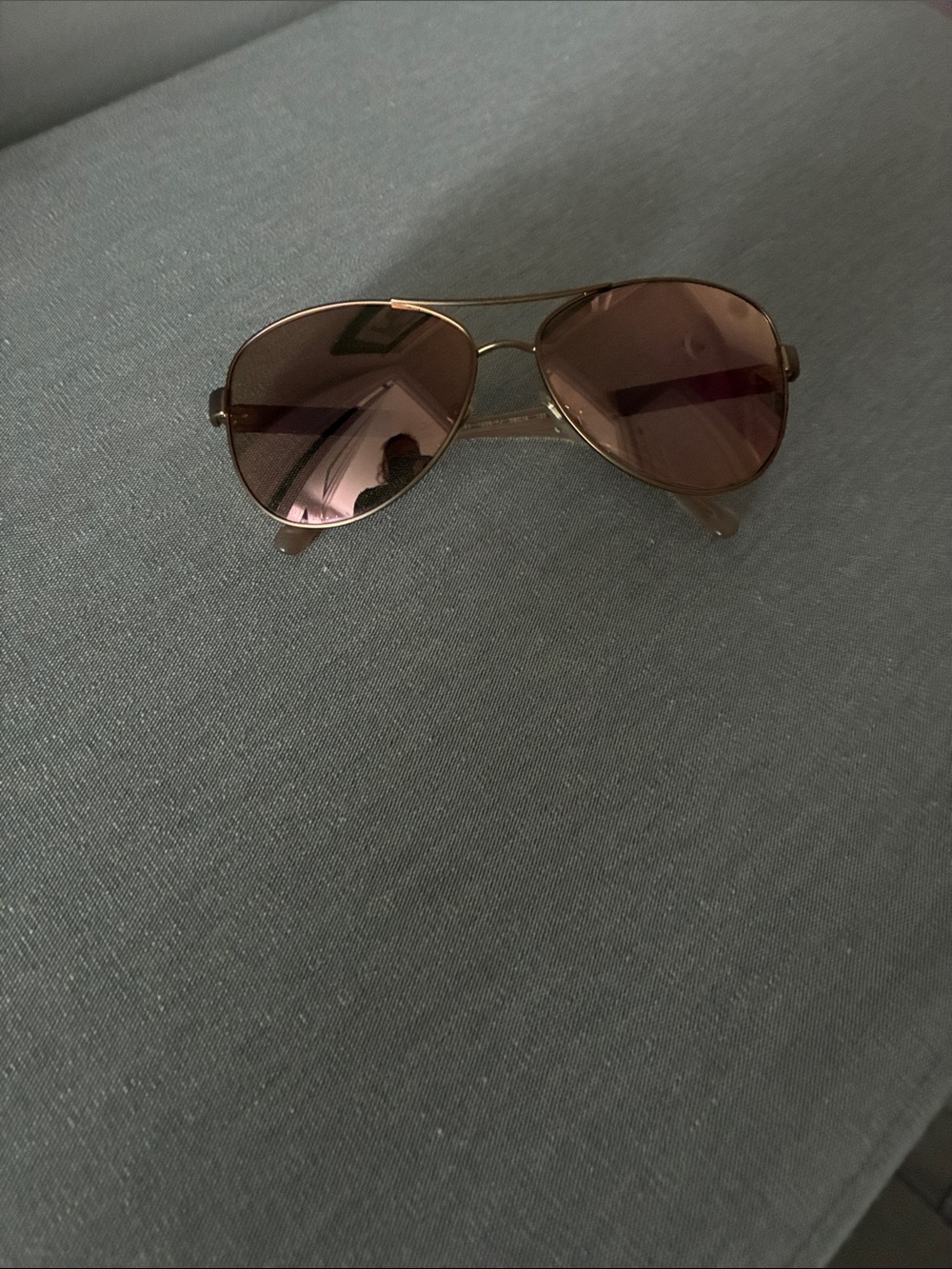 Burberry Women’s Aviator Sunglasses - Rose Lens, Gold Frame